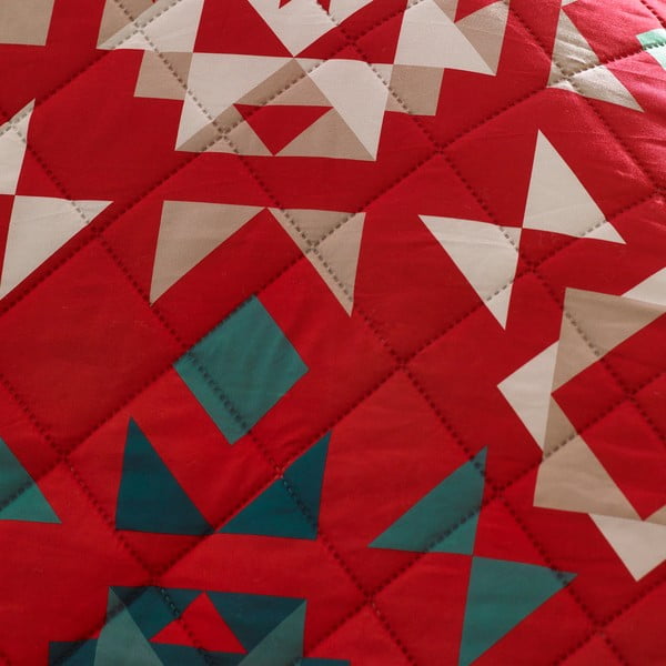 Cuvertură roșie matlasată 220x230 cm Patchwork – Catherine Lansfield-image-2