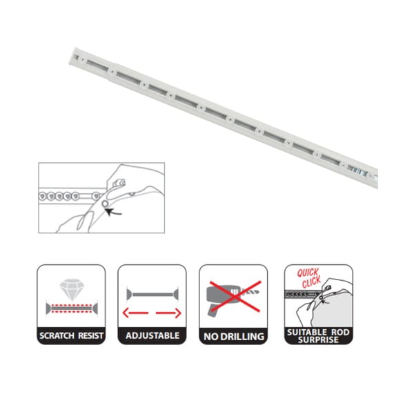 Bară pentru perdea de duș albă 125 - 200 cm Surprise – Spirella-image-2