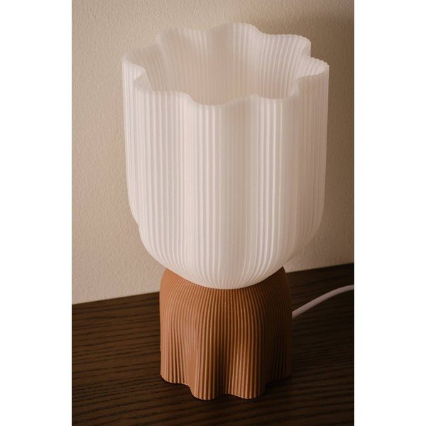 Veioză albă/maro din plastic (înălțime 27 cm) Camier – Jotex-image-2