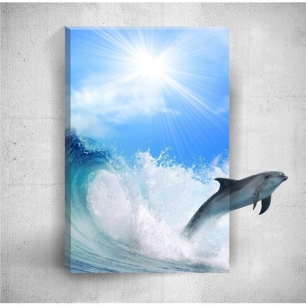 Tablou de perete 3D Mosticx Dolphin, 40 x 60 cm
