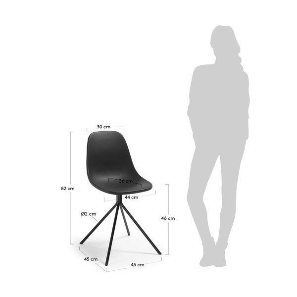 Set 2 scaune La Forma Mint, negru-image-2