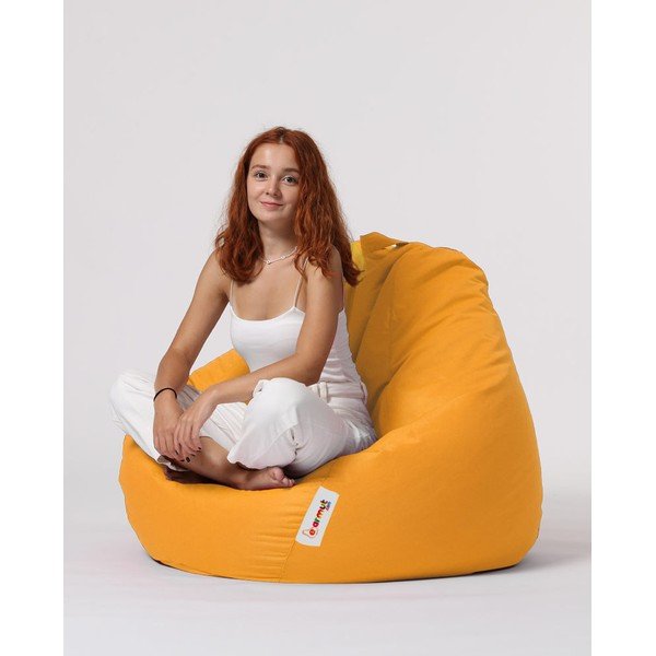 Fotoliu bean bag galben Premium – Floriane Garden-image-1