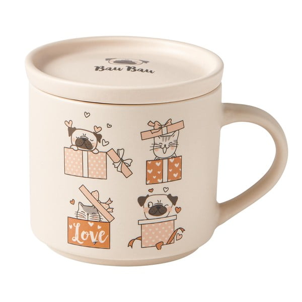 Căni bej-maro deschis din porțelan  2 buc. 350 ml – Brandani-image-1