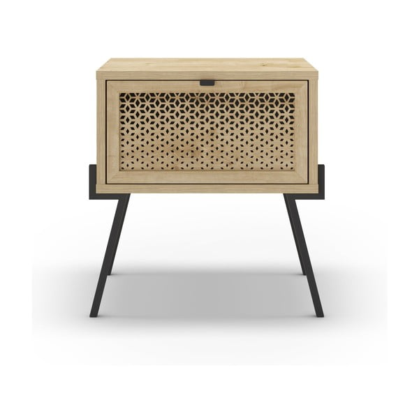 Noptieră în culoare naturală cu aspect de lemn de stejar Ecrin – Marckeric