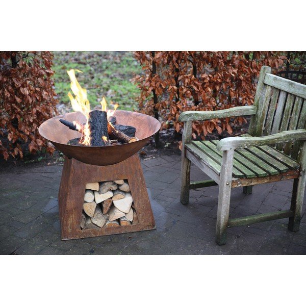 Vatră metalică cu suport pentru lemne Esschert Design Camping-image-1