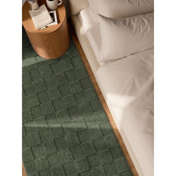 Covor tip traversă verde închis țesut manual din lână 80x200 cm Scala – Villeroy&Boch-image-3