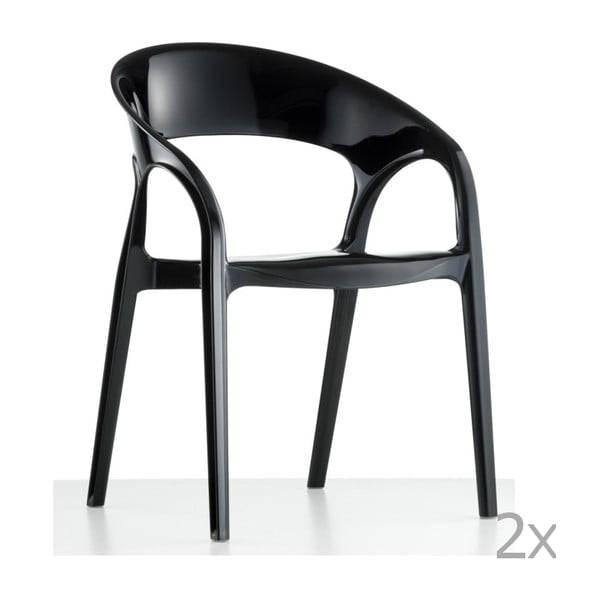 Set 2 scaune Pedrali Gossip, negru