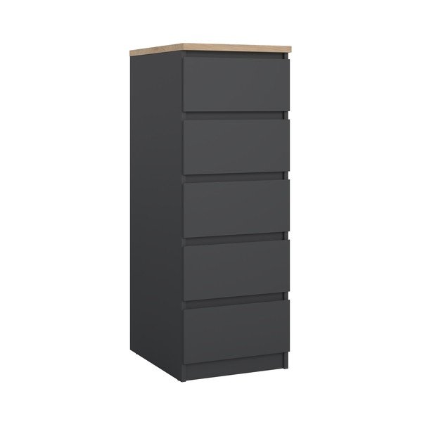 Comodă gri închis 40x111x50 cm Naia – Tvilum