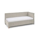 Pat pentru copii  bej pe colț tapițat cu spațiu de depozitare cu somieră 90x200 cm Fun – Meise Möbel