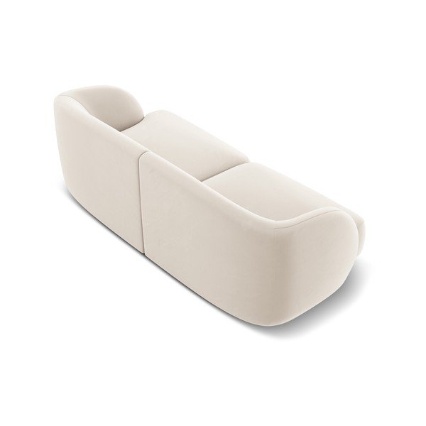Canapea bej cu tapițerie din catifea 184 cm Miley - Micadoni Home-image-3