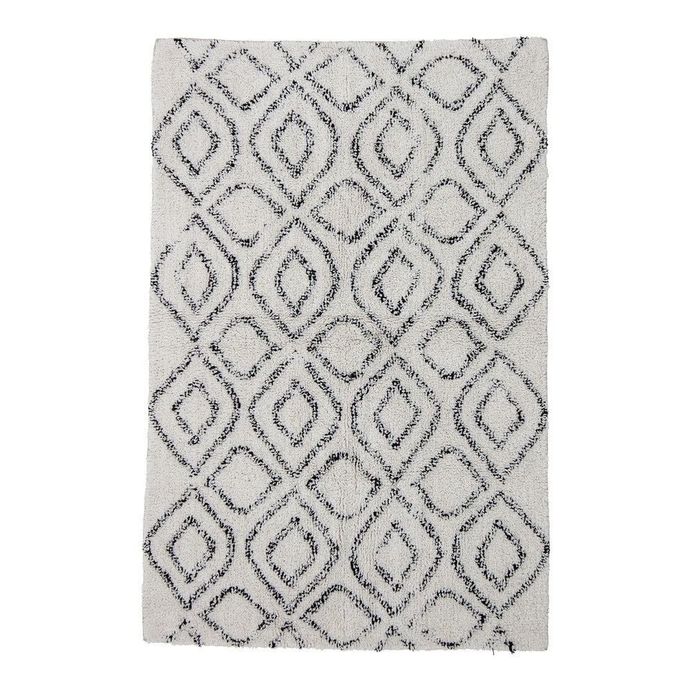 Covor alb-gri din bumbac 90x150 cm Katie – Bloomingville