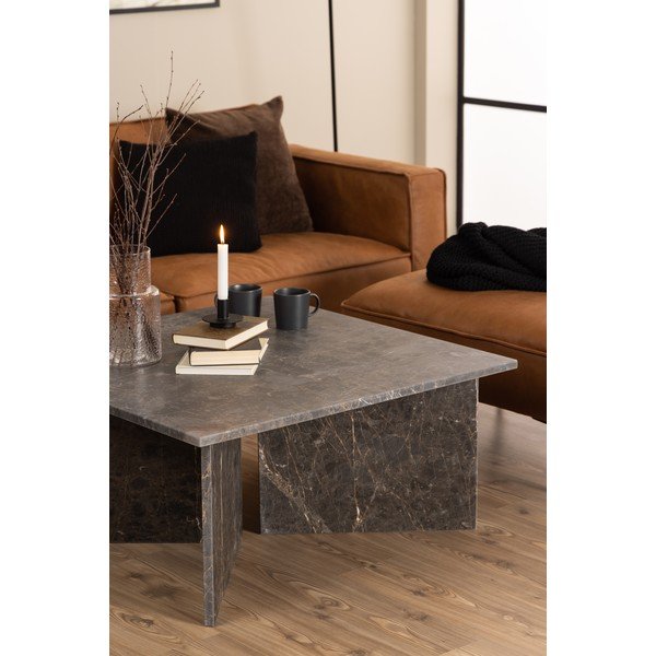 Măsuță de cafea neagră din marmură 90x90 cm Vega – Actona-image-1