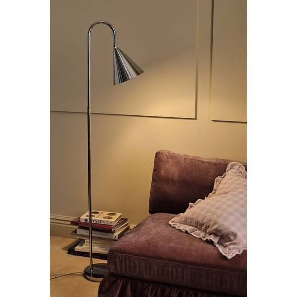 Lampadar argintiu lucios cu structură flexibilă din metal (înălțime 145 cm) Liam – Ellos Home-image-1