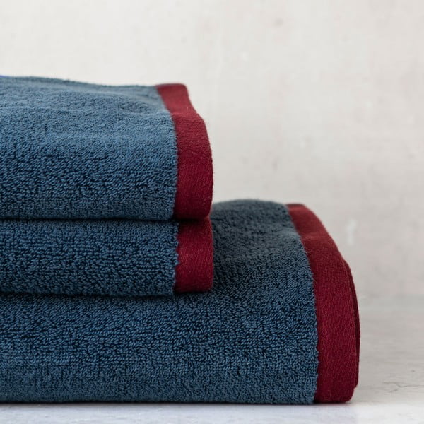 Prosoape albastru-închis/gri 2 buc. din bumbac organic din frotir 40x55 cm Soft – Mette Ditmer Denmark-image-2