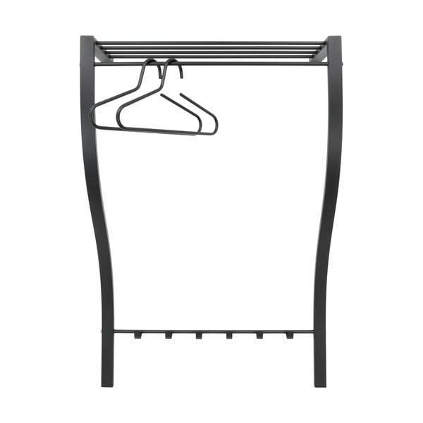 Cuier de perete negru cu raft din metal 75 cm Carve – Spinder Design-image-2