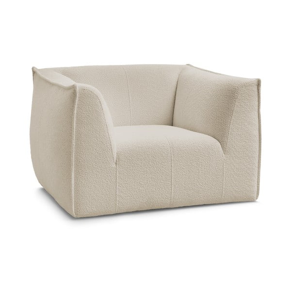 Fotoliu bej cu tapițerie din țesătură bouclé Giorgia – Bobochic Paris