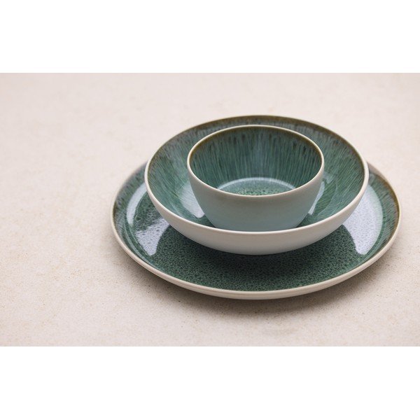 Farfurie albă/verde din gresie ø 27 cm Gastro White/Green – Bitz-image-1