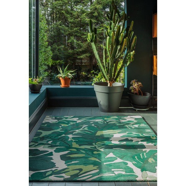 Covor verde închis handmade din lână 160x230 cm Matrix – Asiatic Carpets-image-1