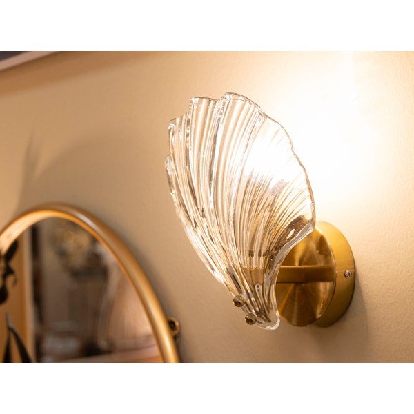 Aplică de perete aurie din sticlă Da Muro Shell – Mauro Ferretti-image-1