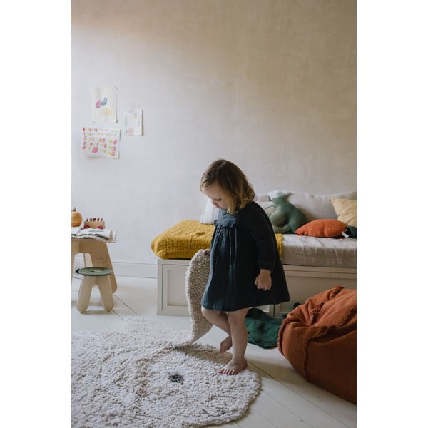 Covor pentru copii gri deschis lavabil/țesut manual din bumbac 130x135 cm Bunny – Lorena Canals-image-4