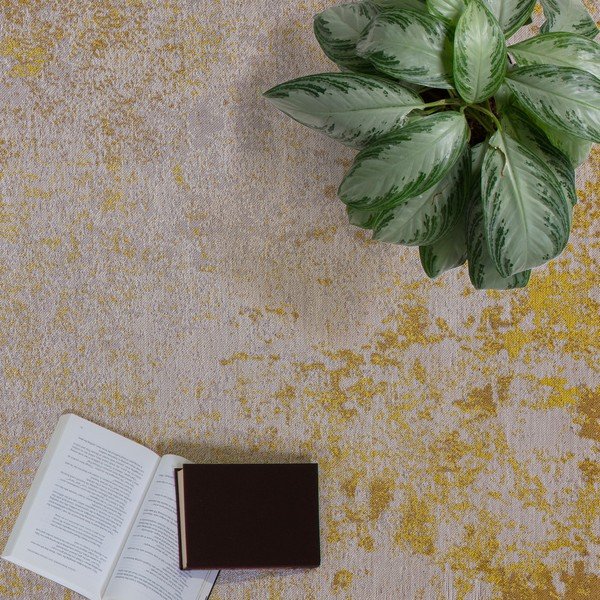 Covor de exterior galben ocru din fibre reciclate 200x290 cm Dara – Asiatic Carpets-image-2