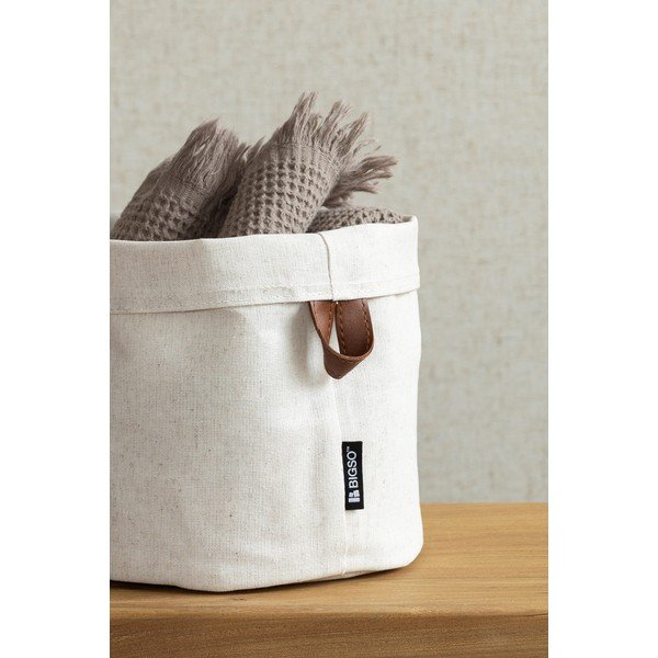 Coș de depozitare din material textil ø 20x20 cm Soft Storage Round – Bigso-image-2
