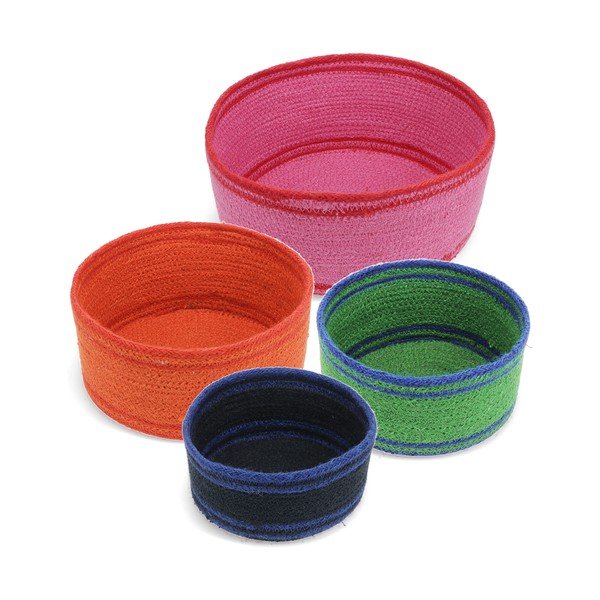 Coșuri de depozitare 4 buc. din iută ø 23x11 cm – Rex London
