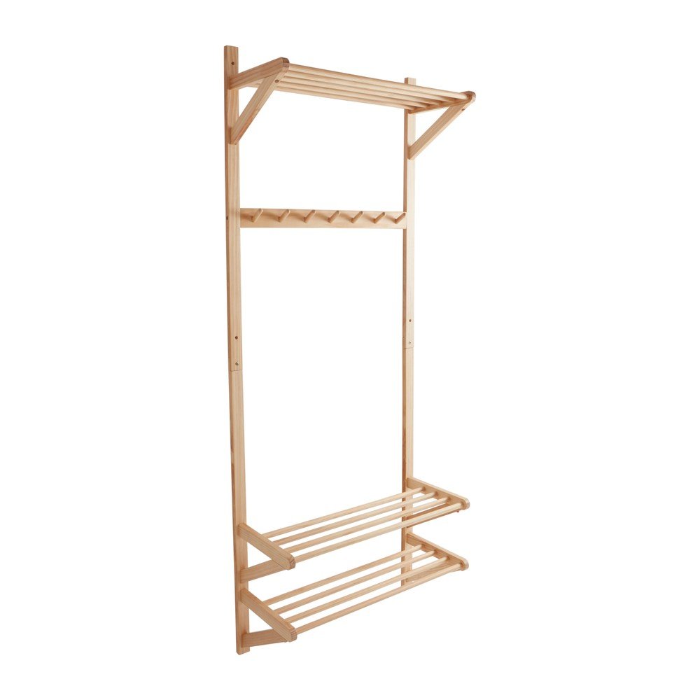 Set pentru hol în culoare naturală deschisă din lemn de pin 75x190x32 cm Cole – Jotex