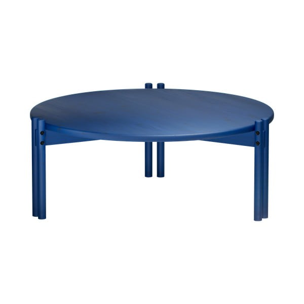 Măsuță de cafea albastră rotundă din lemn masiv de pin ø 80 cm Sticks – Karup Design