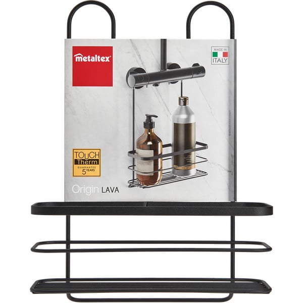 Raft de agățat pentru baie Metaltex Origin, negru-image-2