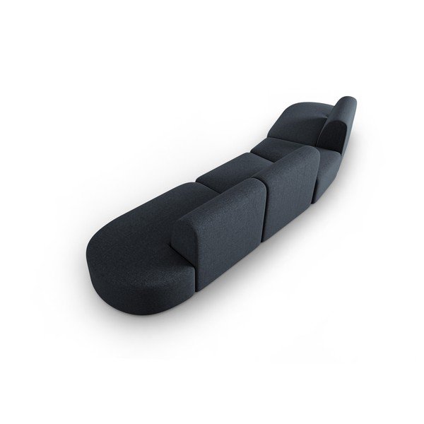 Canapea albastră cu tapițerie din chenille cu colț pe partea stângă 428 cm Paolo – Milo Casa-image-3