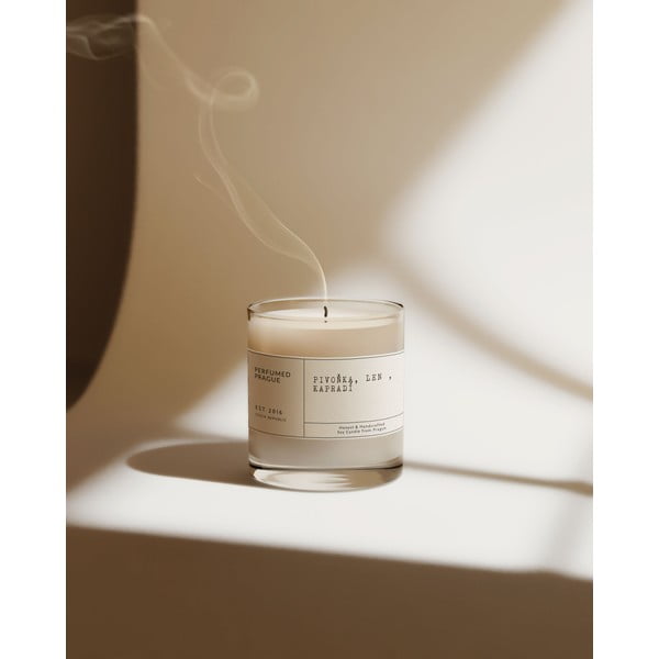 Lumânare parfumată din ceară de soia timp de ardere 40 h #68 Peony, Linen, Fern – Perfumed Prague-image-2