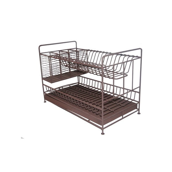 Scurgător de vase maro cu două nivele din metal – Antic Line