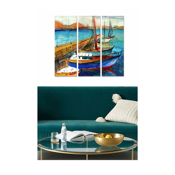 Tablouri 3 buc. 20x50 cm Sailing – Wallity-image-1