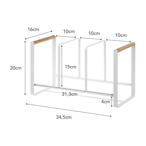 Suport farfurii cu detalii din lemn de fag YAMAZAKI Tosca, alb-image-3
