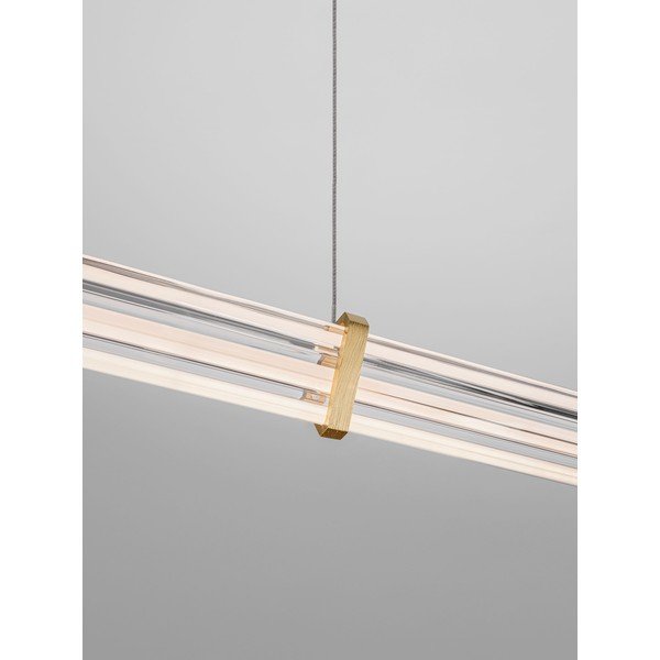 Lustră auriu mat LED cu intensitate reglabilă din metal cu abajur din sticlă acrilică Pheme – Nova Luce-image-2