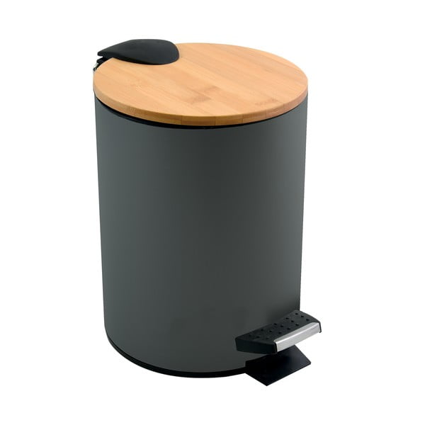 Coș de gunoi gri închis cu pedală din oțel 5 l   Adonis – Spirella