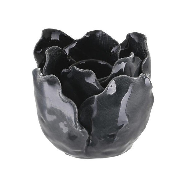 Suport din ceramică pentru lumânare A Simple Mess Svir, negru