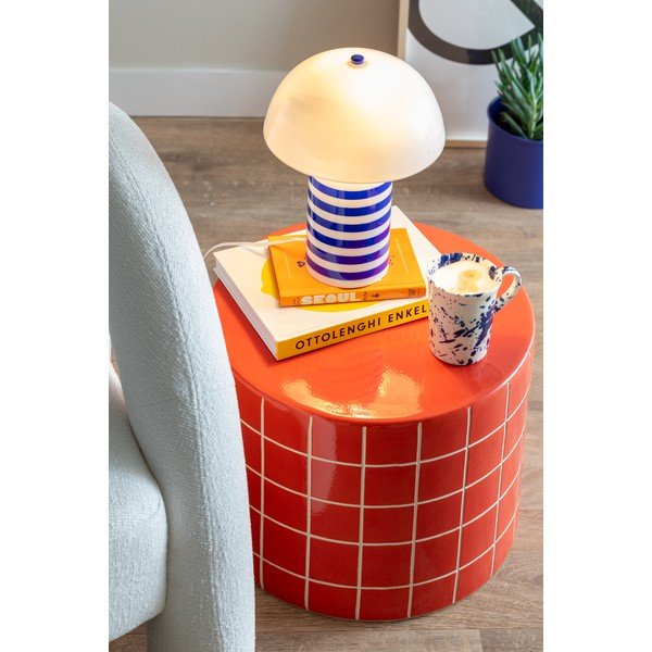 Măsuță auxiliară rotundă din ceramică ø 42 cm Retro Tiles – Leitmotiv-image-1