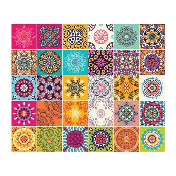 Set 30 autocolante de mobilier Ambiance Tiles Lopez, 20 x 20 cm-image-2
