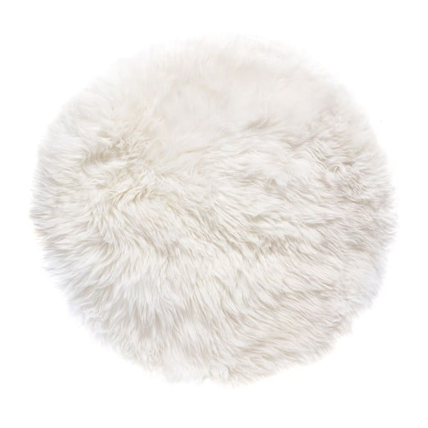 Covor rotund din blană de oaie Royal Dream Zealand, ⌀ 70 cm, alb