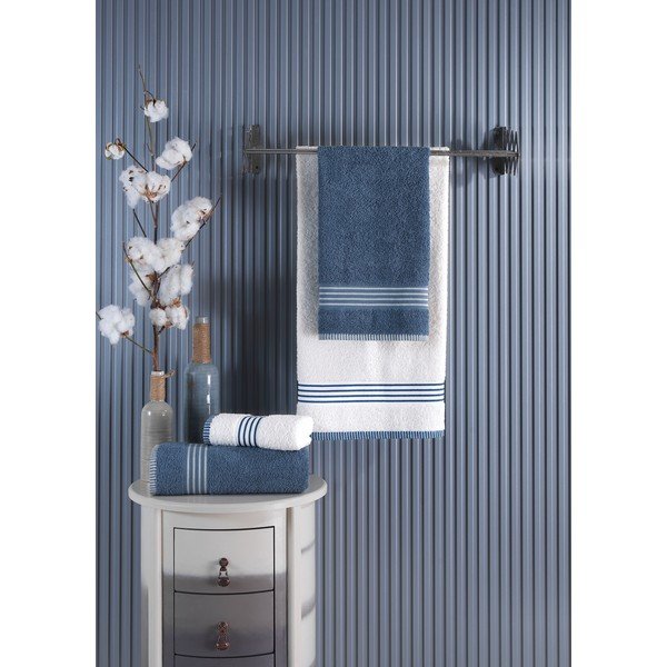 Prosoape de baie albe/albastre 4 buc. din bumbac – Mila Home-image-2