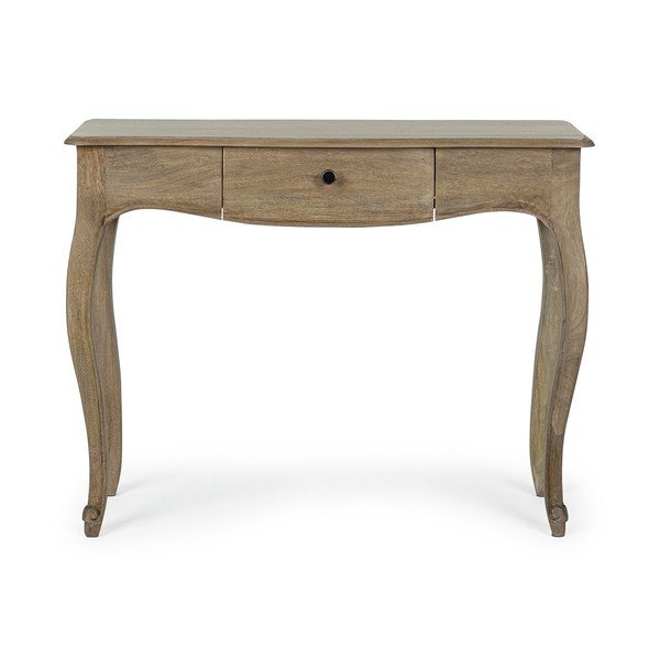Masă consolă în culoare naturală închisă din lemn de mango 40x100 cm Domitille – Bizzotto-image-1
