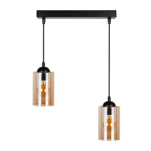 Lustră neagră cu abajur din sticlă 10x34 cm Bistro – Candellux Lighting-image-2