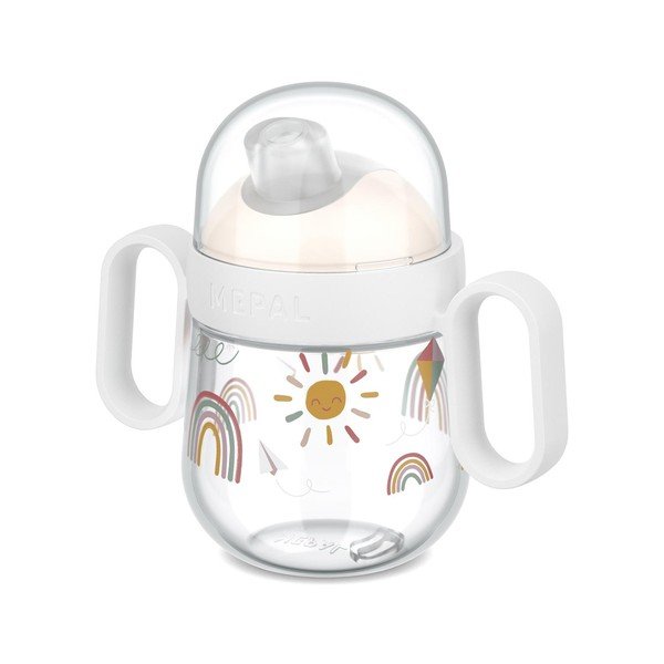 Cană pentru copii bej din plastic 200 ml Sunshine & Rainbow – Mepal