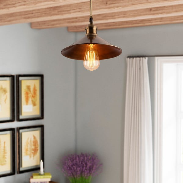 Plafonieră bronz cu abajur din metal ø 24 cm Berceste – Opviq lights-image-1