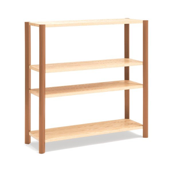 Etajeră cărămizie/în culoare naturală deschisă cu aspect de lemn de stejar 126x128x43 cm Bona – Teulat-image-2