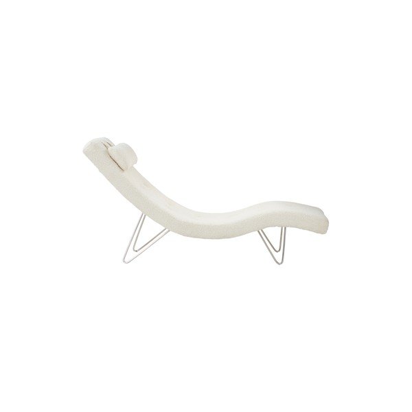 Șezlong crem cu tapițerie din blană artificială Wasilla – Jotex-image-3