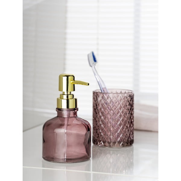 Suport pentru periuța de dinți roz închis din sticlă Atessa – Wenko-image-2