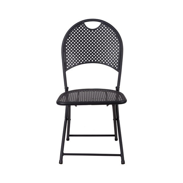 Set 2 scaune din metal Crido Consulting Iron, negru-image-3
